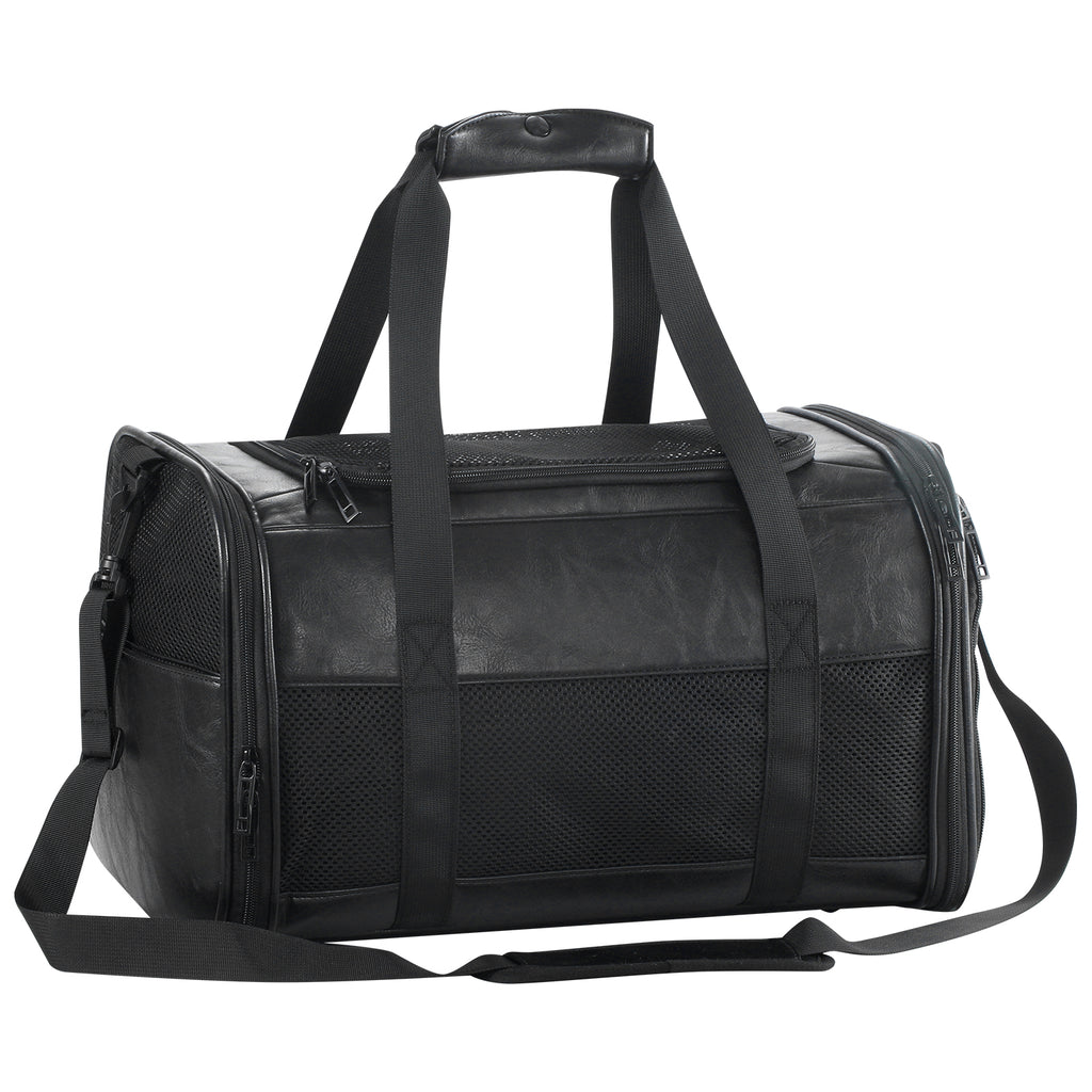 Fashion Leather Dog Carrier, Airline Approved Cat Carrier Soft Sided Pet Bag Carrier Purse