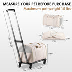 Pet Carrier with Wheels, Airline Approved Travel Bag