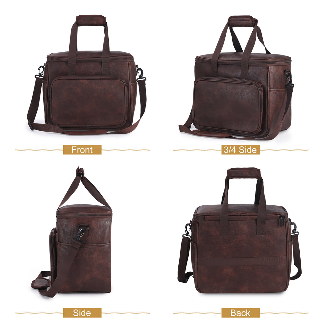 Dog Travel Bag, Leather Travel Pet Bag Set