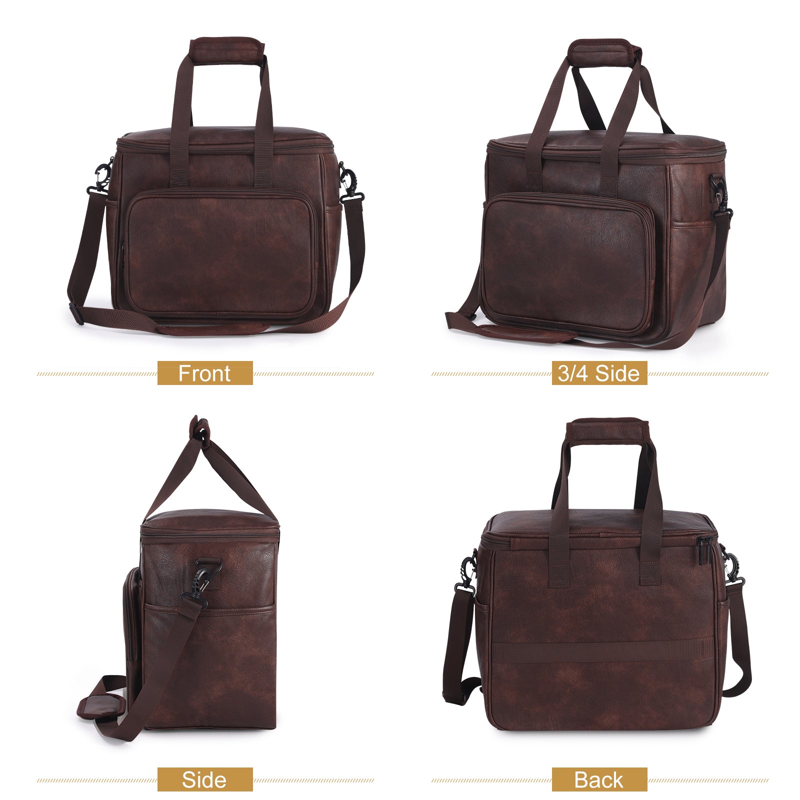 Dog Travel Bag, Leather Travel Pet Bag Set