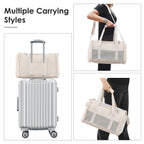 Fashion Leather Dog Carrier, Airline Approved Cat Carrier Soft Sided Pet Bag Carrier Purse