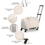 Pet Carrier with Wheels, Airline Approved Travel Bag