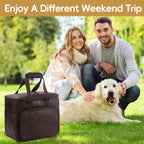 Dog Travel Bag, Leather Travel Pet Bag Set